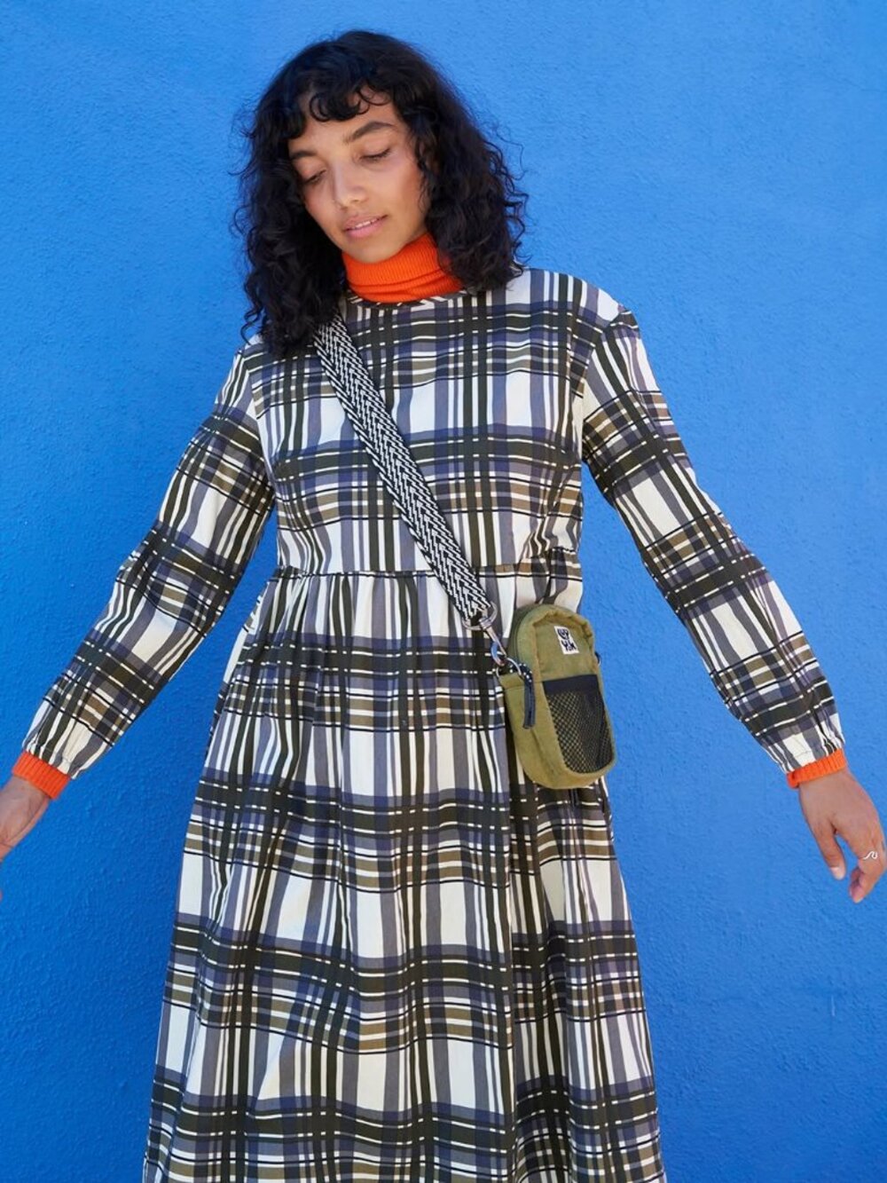 Lucy & Yak Maeve Midi Dress Alastair Tartan Check UK 26 US 22